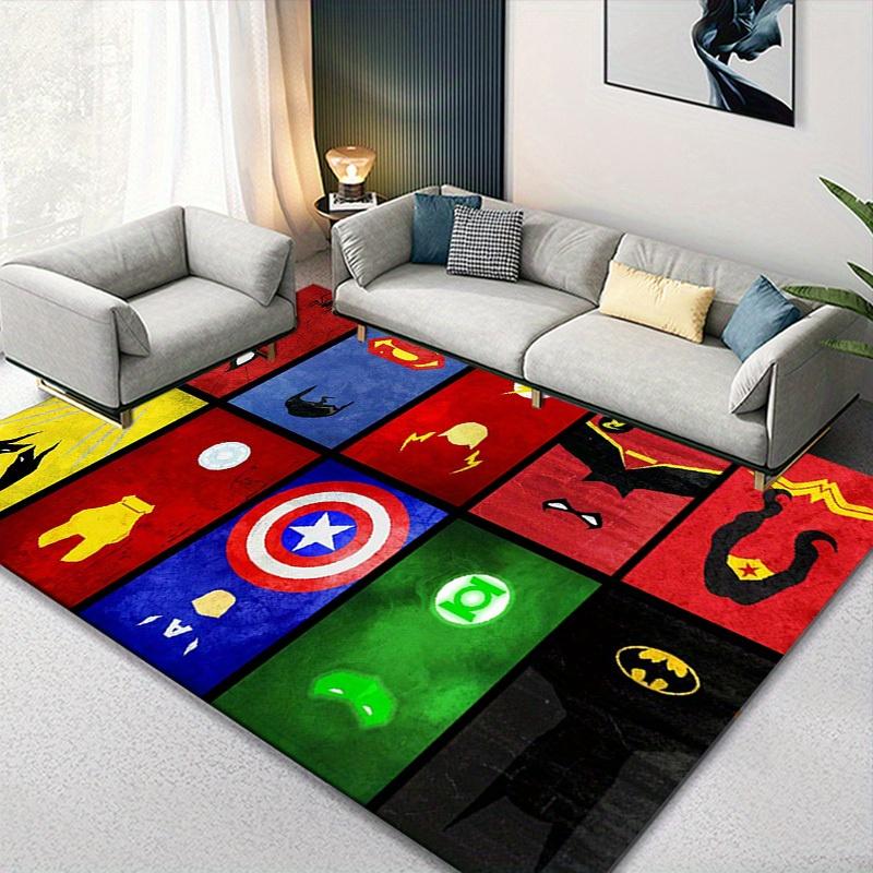 1ks Kobercový kobereček Marvel Avengers Super hrdinové, Protiskluzová podložka, Design s kreslenými postavičkami, Měkký samet, Dekorace do pokoje, Omyvatelný