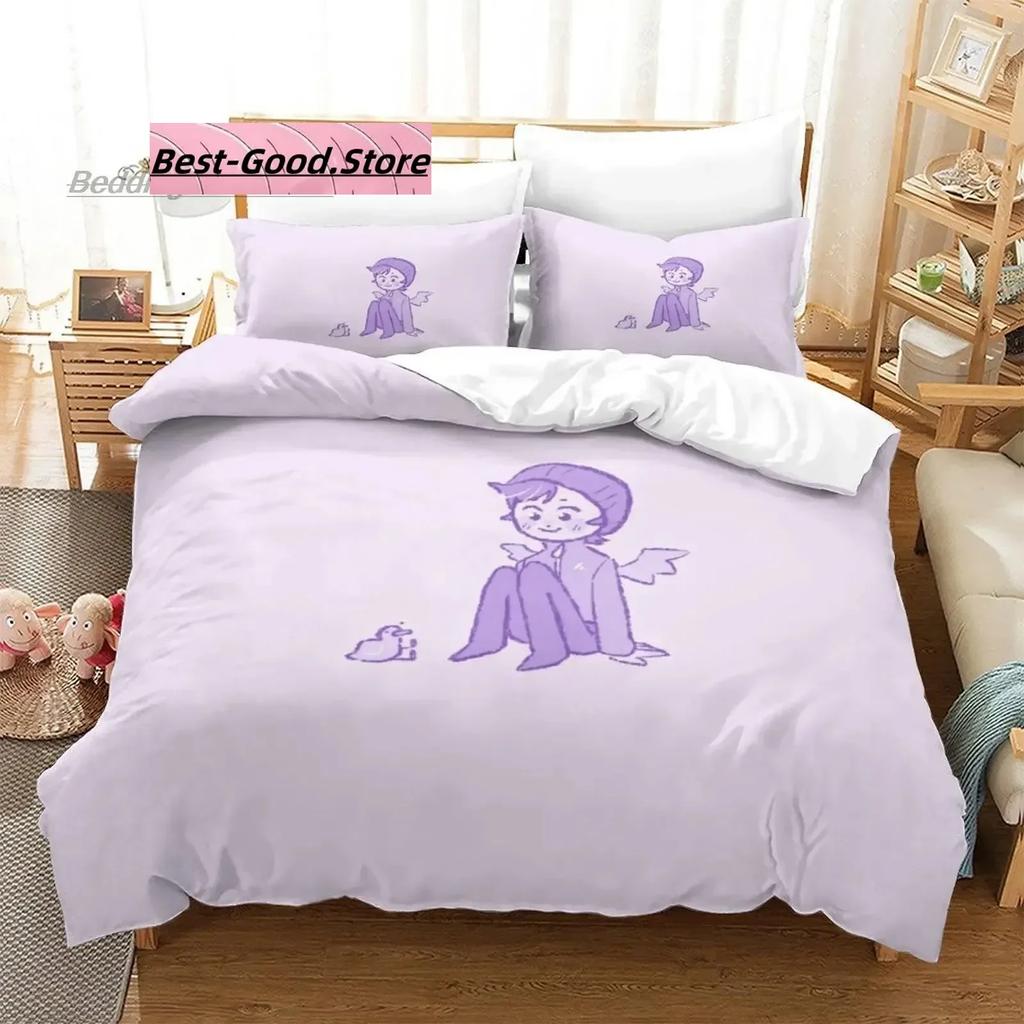 3D Anime Bettlaken-Set Quackity Duck Gedruckter Bettbezug Kissenbezug Bettwäsche-Set Bettwäsche Laken Steppdeckenbezug Doppel Queen King Größe