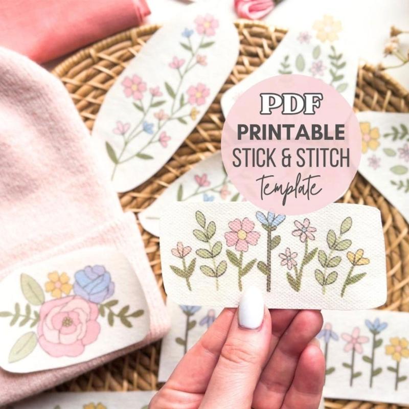 Florals Embroidery Paper Stencil for Craft Simple Designs Ideal for Adults and Kids