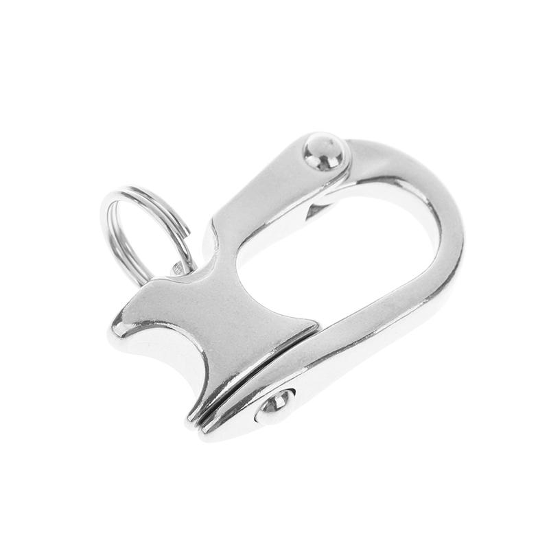 Stainless Steel 2 Inches Nautical Pull Lock Carabiner Quick Release Buckle Shackle Connector Diy Marine Boat Ship Lanyard Links