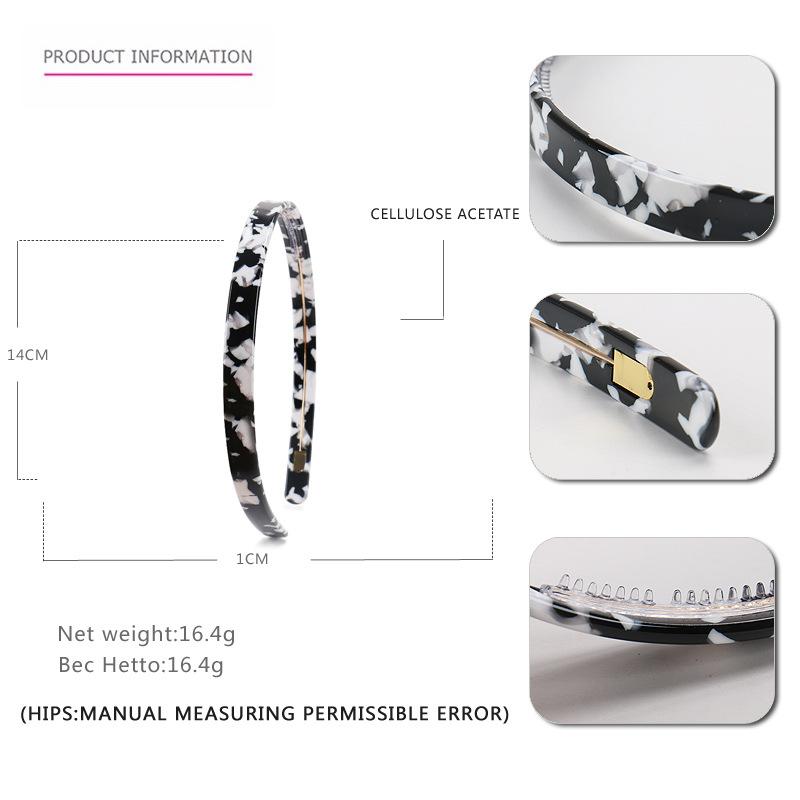 Elegantes Muster Acetat Haarreifen für Frau Rutschfest Zarte Acetat Stirnbänder Frau Stirn Haaraccessoires