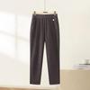 Women's Autumn/Winter High-Waist Wool Blend Straight Leg Casual Pants