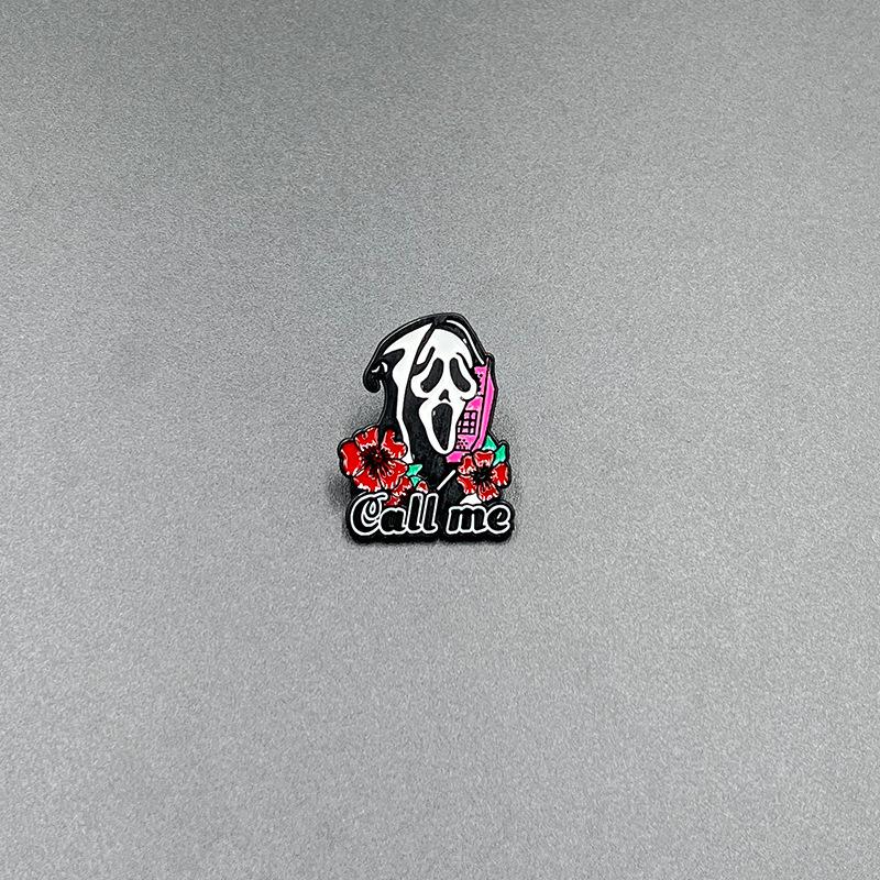 Dark Skull Alloy Brooch: Cassette Tape & Fries Halloween Punk Badge