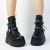 Fashion Women Boots 2025 New Ankle Boots Women Platform Wedges High Heels Short Boots New Fashion Designer Zip Cosplay Shoes for Women