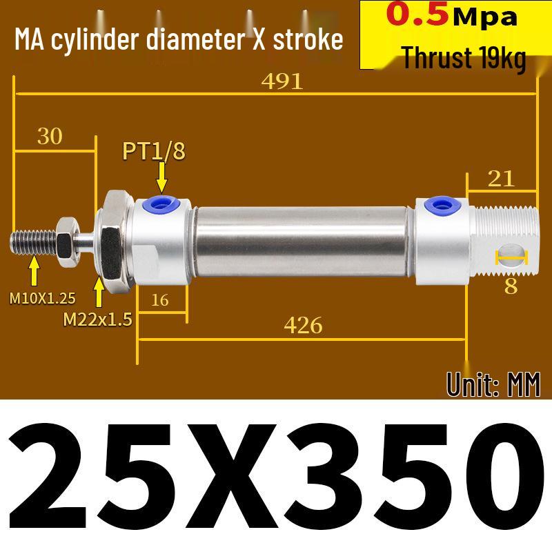 Corrosion Resistant Stainless Steel Pneumatic Cylinder 16-40mm/50-150mm