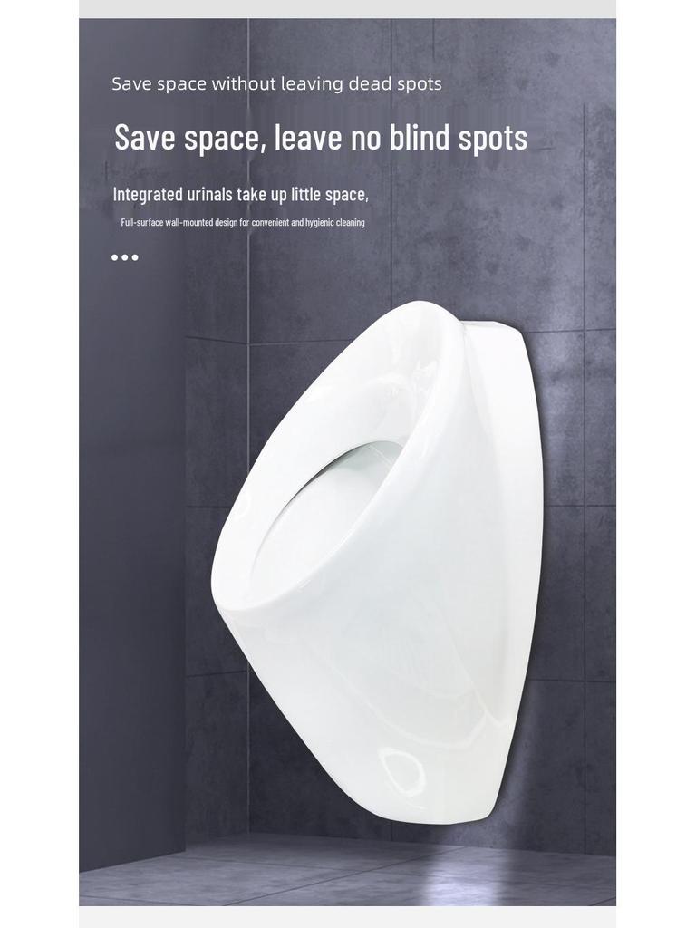 Men's Wall-Mounted Waterless Ceramic Urinal for Home