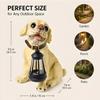 Porch Dog Statue with Hanging Light Garden Figure for Lawn Edge, Flower Row and Entry Display