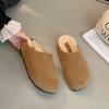 Cowhide version 2025 autumn new retro flat bottom versatile outer wear comfortable without grinding feet pedal Boken slippers