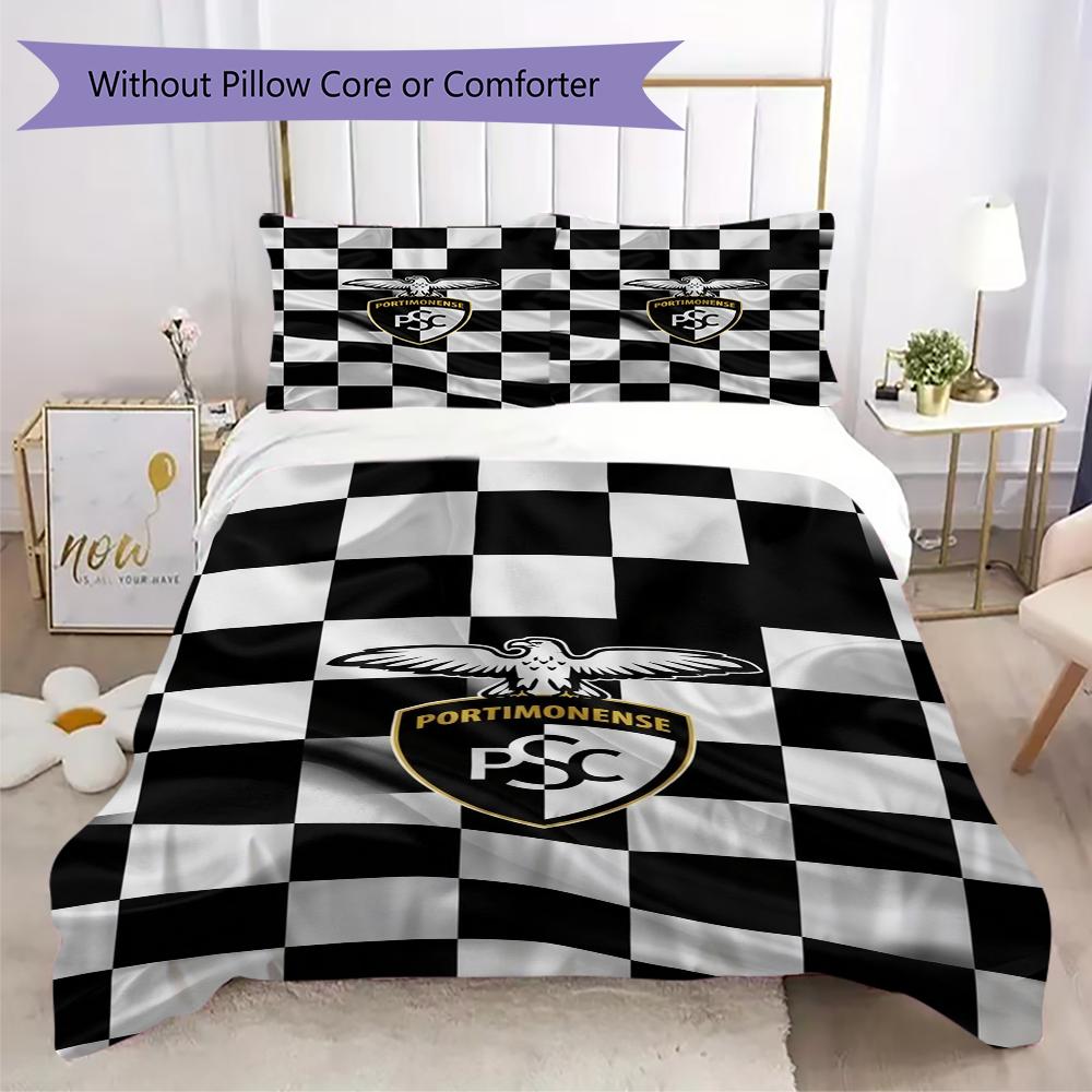 Portimonense SC Pattern Bedding Uilt Set Uilt Cover Pillowcase Home Decoration Birthday Gift (1 * Duvet Cover + 2 * Pillowcase Without Core)