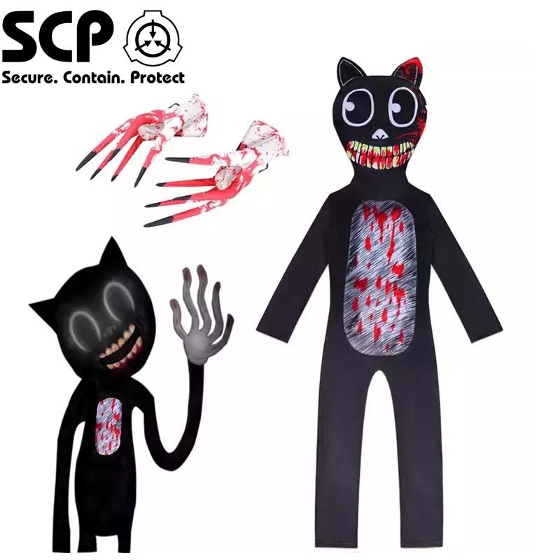 Sirenhead Cartoon Cat Onesie Costume For Kids Halloween Cosplay Outfit Terror Game-inspired