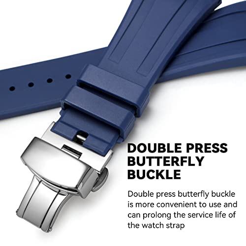 Waterproof, Flexible Watch Band, Fluorocarbon Rubber Strap with Butterfly Buckle, Customizable Watch Accessory for Casio and G-SHOCK GM2100/GM-2100B (