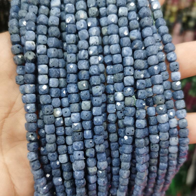4x4mm Natural Stone Faceted Square Beads: Amethyst, Tourmaline, Garnet Jewelry Accessories