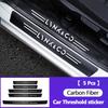 5Pcs Car Carbon Fiber Stickers Door Sill Anti-Scratch Decals Protector Film For LYNK&CO 01 08 02 03 Phev 03+ 05 06 09 07 PHEV 09