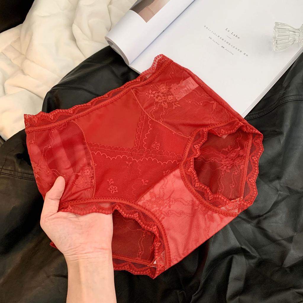 Ladies Spring and Autumn Lace Abdominal High Waist Hip Underwear