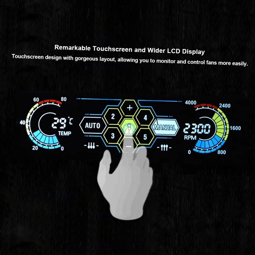 5.25inch Fan Controller Touchscreen Support 5 Channel Automatic Manual Control T