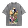 JoJo's Bizarre Adventure Johnny Gyro Diego Printed Tee Men Women Vintage Washed T-shirts Cotton Streetwear Short Sleeve Clothing