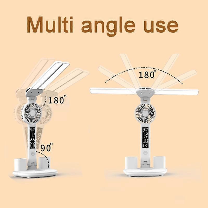 Luz LED de Mesa Embutida Tipo A Bateria 2000mAh Relógio Recarregável Suporte para Caneta Leitura
