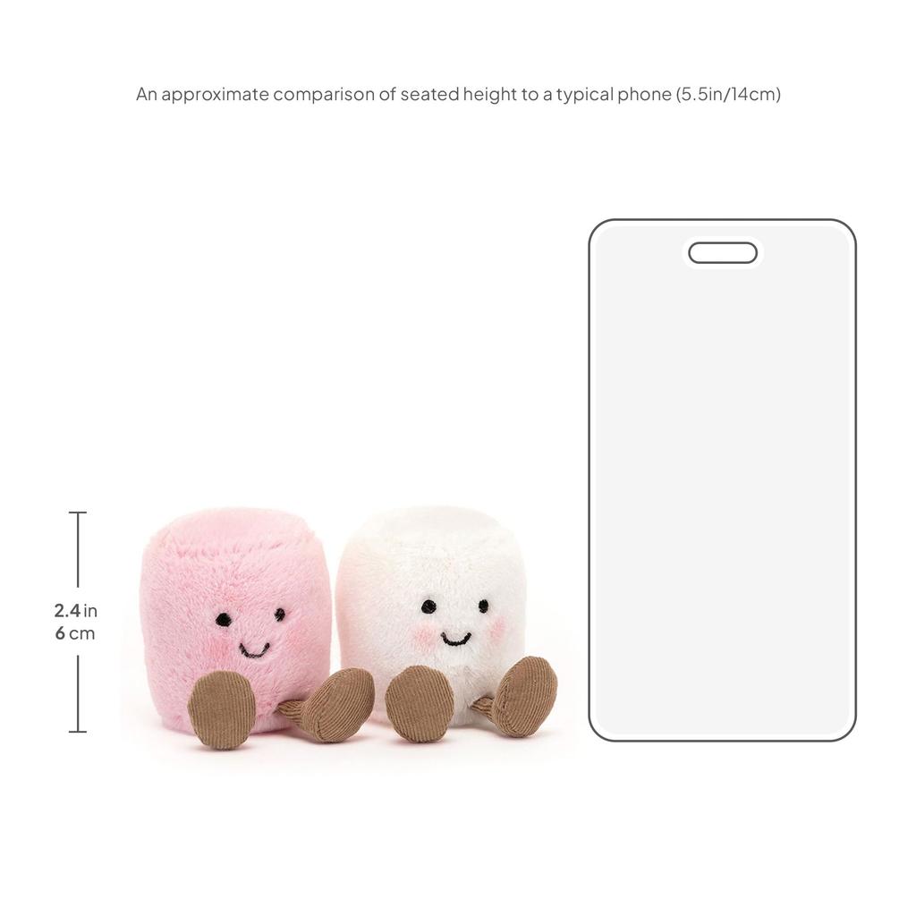 Jellycat Zábavná růžovo-bílá marshmallow plyšová hračka Dekorace do sbírky