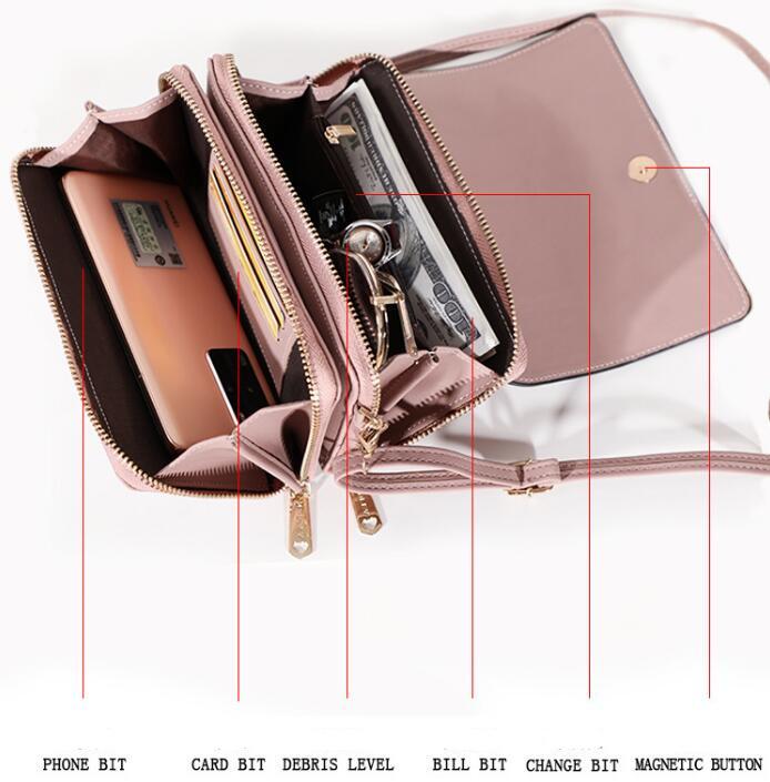 Crossbody Phone Bag for Women PU Leather Cellphone Shoulder Bags Card Holder Wallet Purse