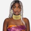 Set di 6 Pezzi Accessori Costume Tribale Nazionale Africano Oro Collo Lungo