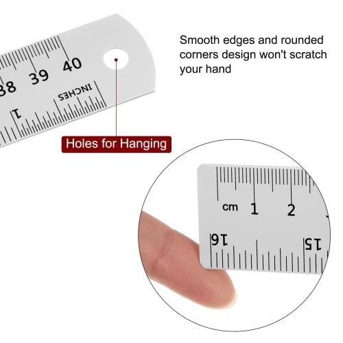uxcell Steel Ruler, 40cm Metric English Ruler with Conversion Chart, Metal Small Ruler Set, Straight Edge and Millimeter Ruler Measuring Tool for Surv