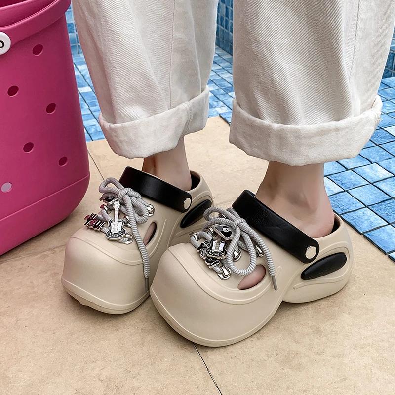 

Fashion 2025 Summer Ultra High Heel Women s Slippers Front Lace-Up Sandals Light Weight Comfy Beach Outdoor Fashion Slippers Hot Selling 41 хаки