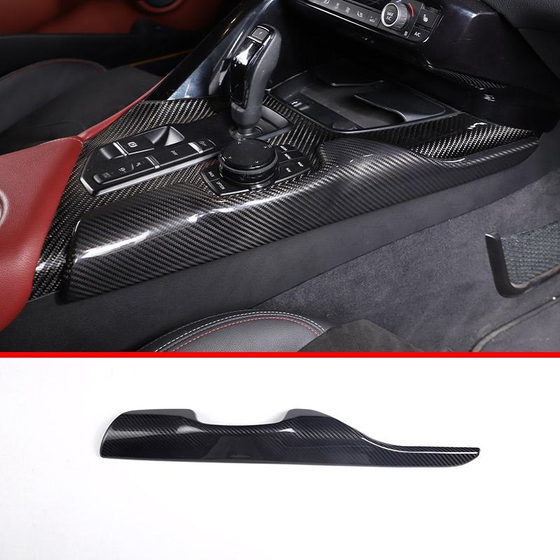 Real Carbon Fiber For Toyota Supra MK5 A90 2019-2025 Center Console Steering Wheel Interior Gear Decoration Mirror Trim Sticker