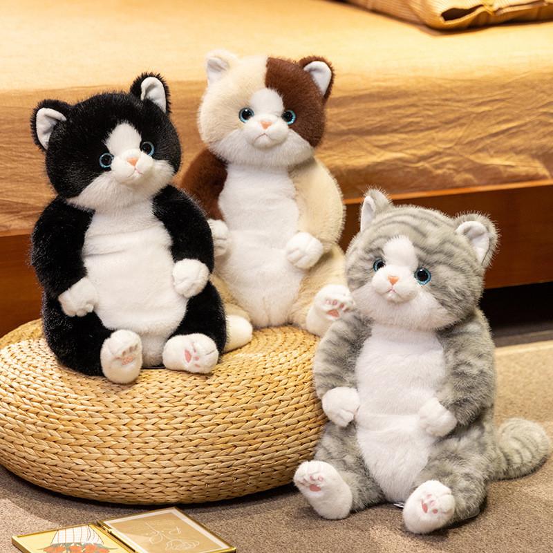 Cat Simulation Stuffed Doll Animal Cartoon Plush Toys Decoration Kids Gifts