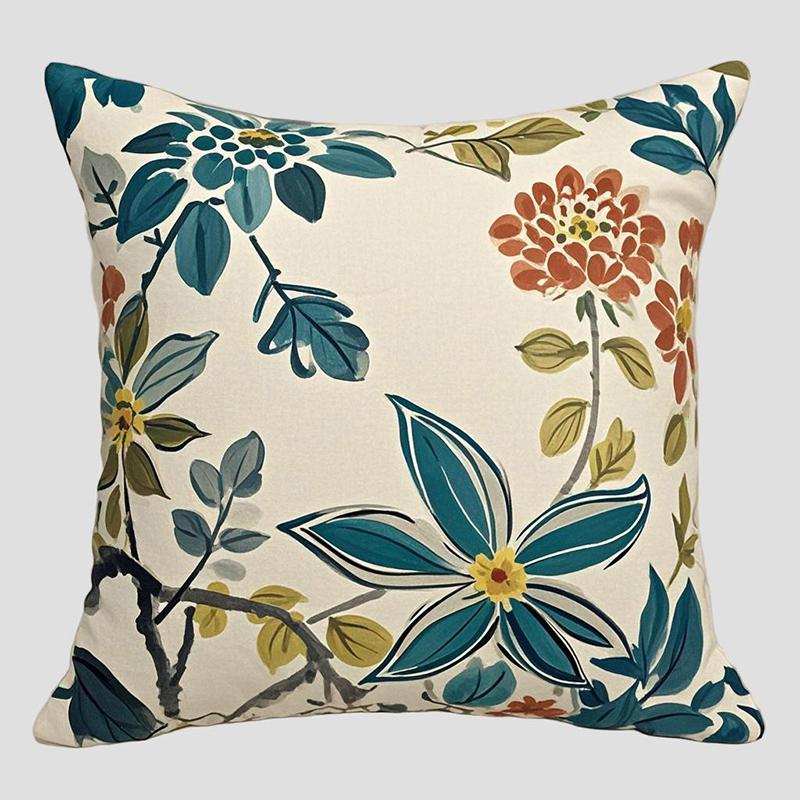 

Квадратная полиэстеровая наволочка с цветочным узором, декоративная наволочка для диванной гостиной, наволочка для прикроватной подушки в спальне 16x16Inch
