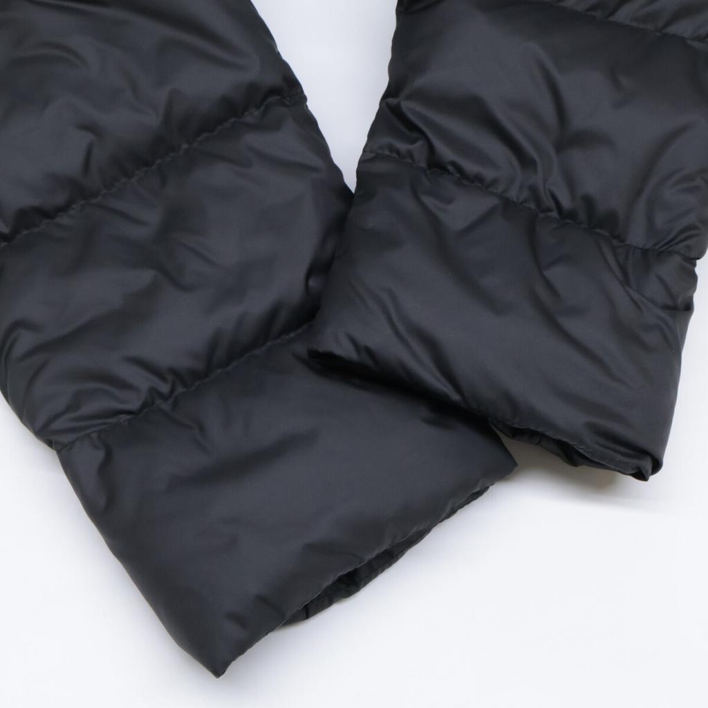 MONCLER 2015 MAUVEZIN Leather Logo Patch Knit Collar Short Down Jacket Jacket 3 blackUsed