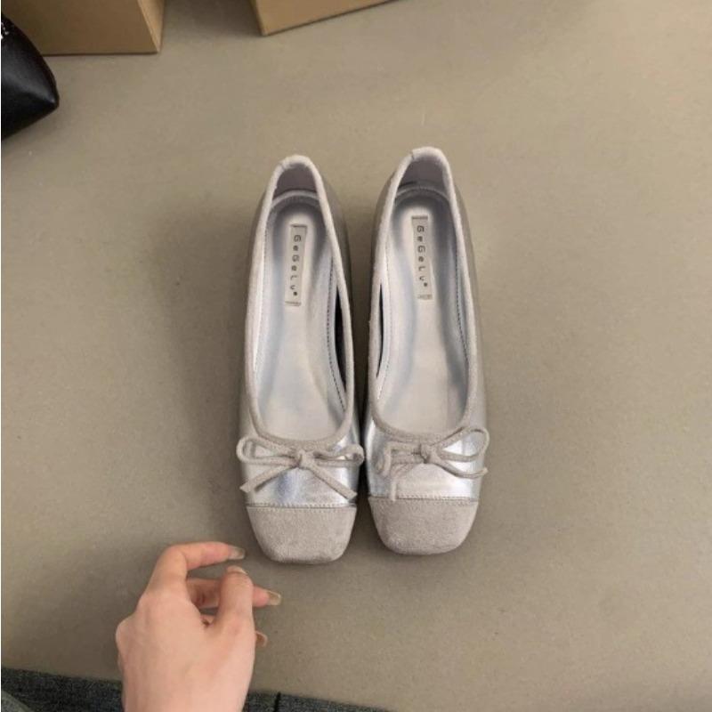 Fashion Spring and Autumn New Style Popular Women's Ballet Fashionable Flats Bow Decorative Shallow Pumps Women's Flats Zapatos Mujer