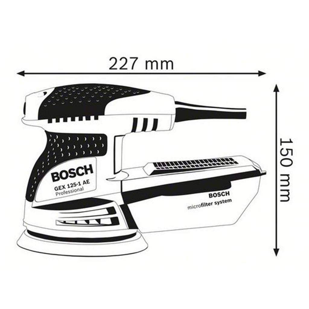 Bosch Professional Dust Suction Random Action Sander Polishing Sponge Set (Bosch) + GEX125-1AEJ2