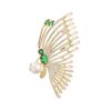 Copper Zirconia Butterfly Brooch with Freshwater Pearl - Dual-Use Insect Pin Pendant Corsage Accessory