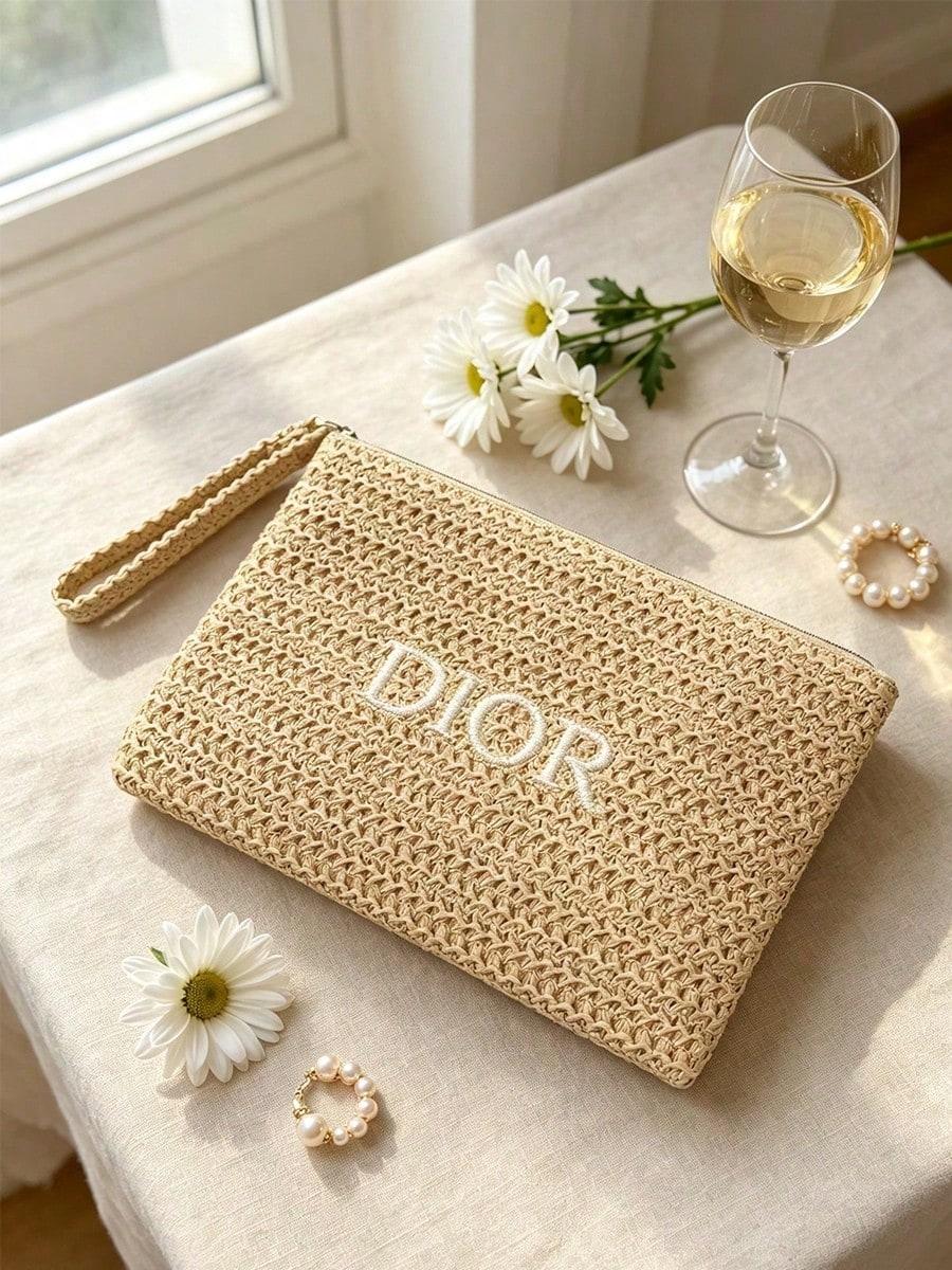 DIOR Brand Beauty Novelty Straw Weave