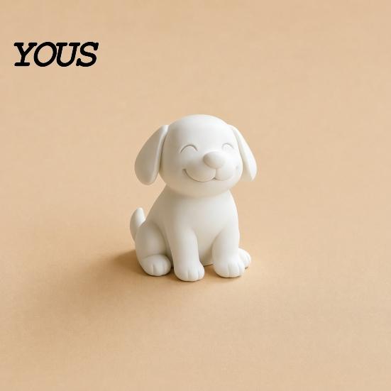 Small Pet Statue Dog Figurine, 3D Printed Cute Puppy Sculpture, Smile Animal Desktop Sculpture Ornament for Living Room Table Decor, Gifts Lovers