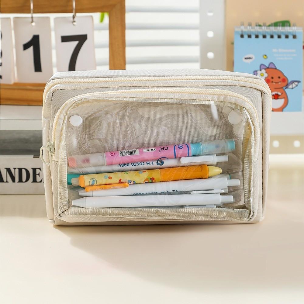 DIY Průhledná taštička na tužky se zipem Krabička na psací potřeby Přenosný průhledný pouzdro na tužky Školní potřeby