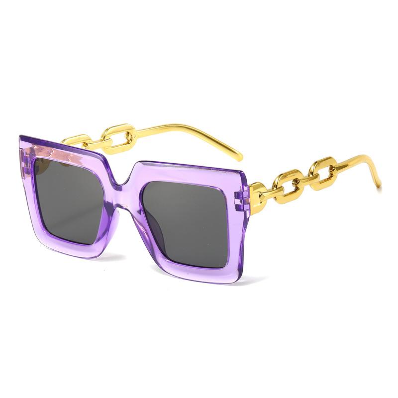 Women Fashion Sunglasses Oversized Frame Women Glasses Brand Designer Square Glasses Uv400 Golden Leg Eyewear Acessories
