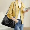 Stylish Leather Tote Bag Trendy Rivet Decor Shoulder Bag for Women