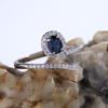 Luxe S925 Sterling Zilver Ingelegd Met Natuurlijke Saffier Zirconium Damesring, Japanse En Koreaanse Mode Mode Mode Sieraden