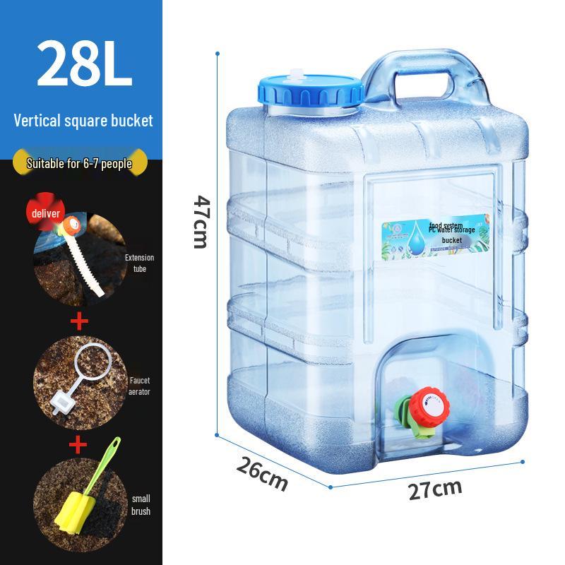 Portable Food Grade Water Storage Container with Faucet for Outdoor Camping and Self-Driving Tours