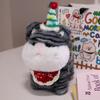 Cute Big Face Cat With Birthday Hat Fruit Cake Snack Bib Decor Kawaii Grey Orange Cats Kittens Plushie For Kids Birthday Gift