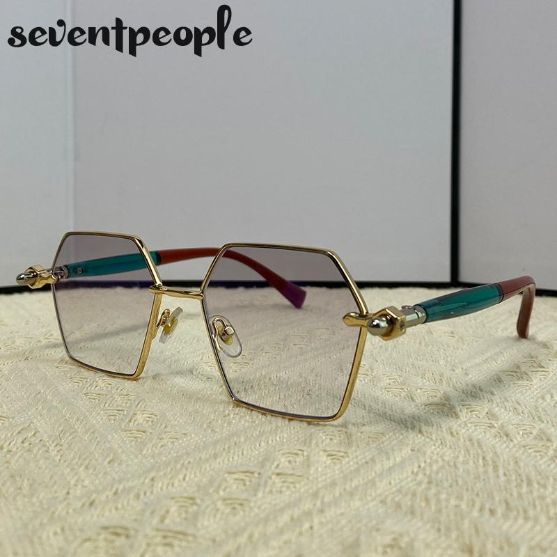 Vintage Small Hexagon Sunglasses Women Men  Luxury Brand Classic Metal Frame Polygon Eyewear UV400 Protection Outdoor Shades