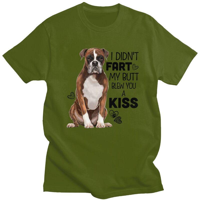 Custom Boxer Dog T Shirts Men Pure Cotton Tees Tshirt Short Sleeve Tshirt Clothing