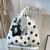 Large Capacity Tote Handbag Polka Dot Shoulder Bag Fashion Top-Handle Bags Vintage Hobo Bucket Bag Commuting Underarm Pouch