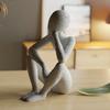 Abstract Thinker Statue Sit In Meditation for Home Bookshelf Cabinet Desktop Philosopher Figurine Decoration