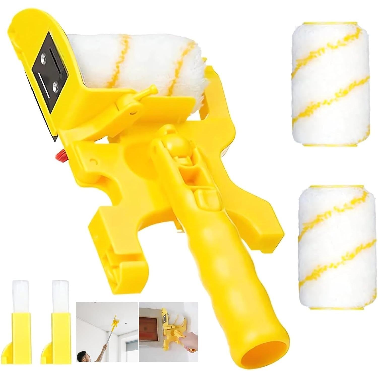 Paint Edger Pro -Painting Trimmer Edger Tools for Walls High Ceilings with Edger Paint Brush Kit, Bucket Edge Paint Roller Splatter Shield 5-Pack