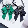 Luxury Design Rhinestone Bow Tie Red Ribbon Fabric Tie Gift Women Crystal Tie  Wedding Host