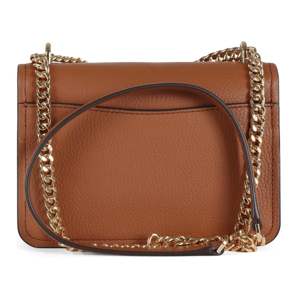 Michael Kors Claire Gold Logo Magnetic Closure Pebbled Leather Crossbody Shoulder Bag Women Bags Brown 32T4GC7C1T-230