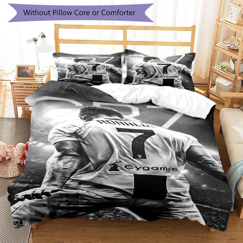 Ronaldo's Dedication: Cr7 Bedding Set, Breathable Duvet Cover with Pillowcases, Soft Bed Linen for Bedroom Home Decoration, Perfect Festival Birthday