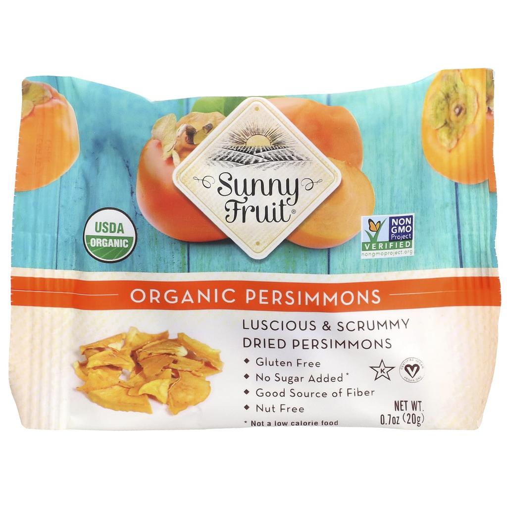 Sunny Fruit, Organic Persimmons, 5-Serving Pack, 20g (0.7oz) Each